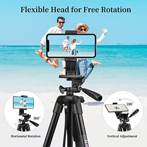 JOILCAN Phone Tripod, 63'' Tripod for iPhone with Wireless Remote Shutter — view 4