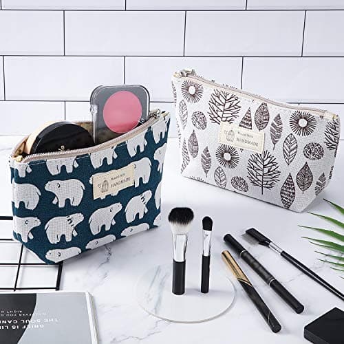 BOAO 4 Pcs Canvas Cosmetic Pouches for Purse Makeup Bags Set — view 6