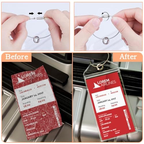 10 Pcs Cruise Luggage Tag Holders, Durable Waterproof Travel Essentials with Steel Loops for Vacation Accessories — view 6