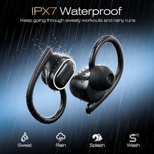 Wireless Earbuds Sports with EarHooks, HiFi Stereo Bluetooth 5.4 Headphones — view 4
