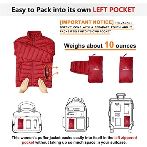 Outdoor Ventures Women's Packable Puffer Jacket Lightweight Quilted Jacket — view 2