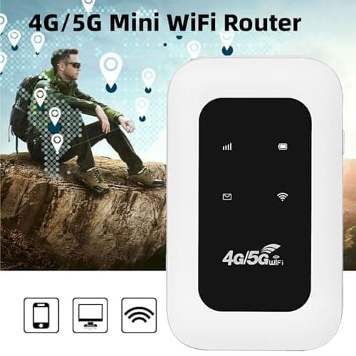 Portable Wifi Router for Travel - Pocket Router,Unlimited Satellite Internet, 5G Wi-Fi pocket Router,Power on and Use,High-Speed 5G Connectivity, Dual-Band Wi-Fi, Wireless Seamless Streaming (White) — view 5