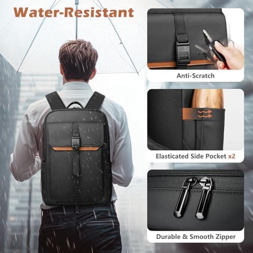 hk Slim Laptop Backpack for Men Women 15.6 Inch Commuter Backpack — view 6
