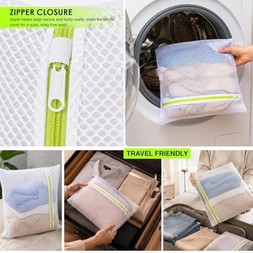Mesh Laundry Bags with Zip 4 PacK | Reusable| Clothes Storage & Travel — view 4