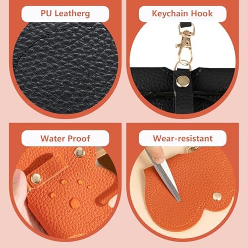 3Pcs Soft Leather Sunglasses Bag Flat Slim Portable Eyeglass Cases for Handbag Fashion Sun Glasses Holder Pouch Skinny Travel Spectacles Protective Cover with Lanyard for Women Men — view 5