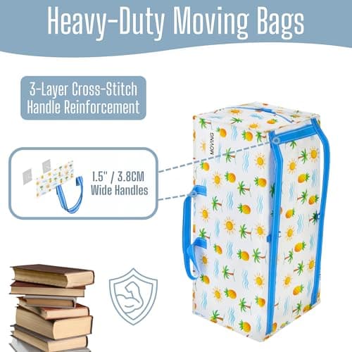 VENO 10 Pack Heavy Duty Moving Bags with Backpack Straps, Zippers & Handles, Extra Large Packing Bags for College Dorm Essentials, Moving Supplies Alternative to Cardboard Moving Boxes — view 3