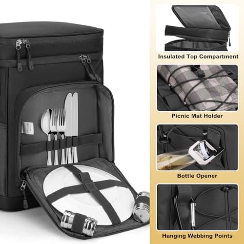 YOUNGOA 30L Cooler Backpack, Large Insulated Leakproof Picnic Backpack — view 4