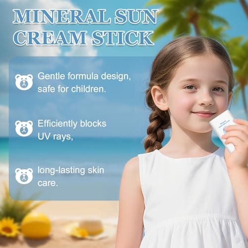 Kids Sun Cream Stick, SPF 50 Baby Sun Cream, Mineral Sunscreen Stick, Lightweight Water-Resistant Roll on Sunscreen for Delicate Sensitive Skin, Non-greasy Face Moisturiser, UVA & UVB Protection — view 5