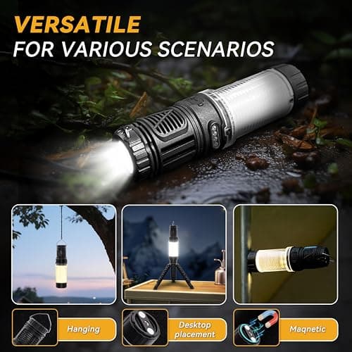 Camping Light with Mosquito Repellent, 4800mAh Rechargeable Battery Camping Tent Lamp with Stand, Waterproof Portable Outdoor Lantern for Camping, Hiking, Garden Parties — view 4