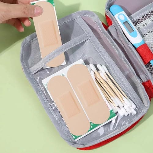 Disnace Travel Medicine Bag, Portable Mini First Aid Kit, Empty First Aid kit, Medical Kits Empty Bag, Travel Mini First Aid Pouch, Medicine Storage Bag for Camping & Home First Aid Kits — view 4