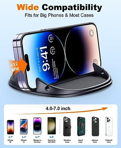 Beeasy Car Phone Holder Dashboard, Anti-Slip Silicone Phone Holder for Cars Universal, Dash Phone Mount for iPhone 17/16/15/14/13/12 Pro Max Samsung S26 S25 S24 S23 Ultra, Smartphones, GPS Devices — view 6