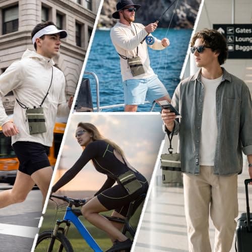 VULKIT Minimalist Travel Wallet RFID Blocking with Lanyard and Wrist Strap — view 6