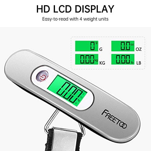 FREETOO Luggage Scale with Tare Function 110 Lb/ 50Kg Capacity, Silver — view 5