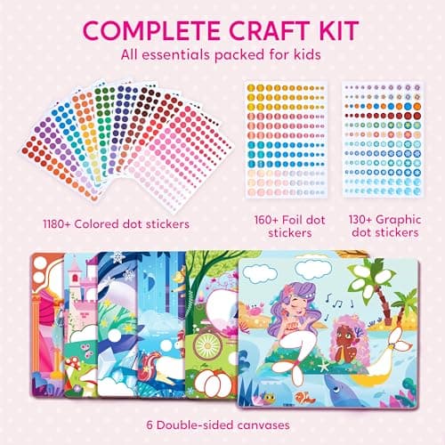Klever Kits Princess Dot Art Kit for Kids, No Mess Sticker for Toddlers 3-7, Art and Craft Kits, DIY Creative Activity, Travel Toy, Birthday Presents for Boys Girls — view 5