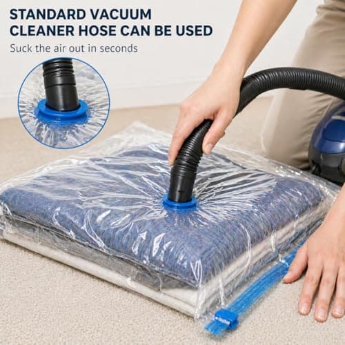 Vacuum Storage Bags with Pump – 10 Jumbo Pack (70x100cm) | Extra Large Space Saver Bags for underbed storage like Duvets, Bedding etc | Ideal for Underbed Storage | Reusable Airtight Compression Bags — view 4