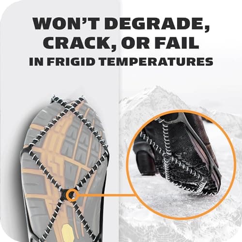 YakTrax Men's Walk & Grips for Walking Shoes, Elastic Rubber Strap 1 2mm Steel Coils Provides Traction In Ice Snow, Black, Large UK — view 3