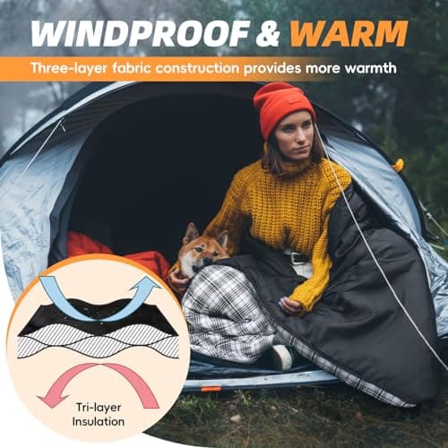 MEREZA Sleeping Bags XL for Mens Large Wide Sleeping Bag for Camping Big and Tall Sleeping Bags for Women Adults Warm with Compression Sack Cold Weather & Warm (GRAPHITE BLACK) — view 3