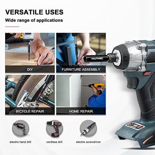 HAUTMEC 2PCS Magnetic Impact Drill Bit Holder, Universal 1/4" Hex Shank Bit Holder Extension, Durable Chrome Vanadium Steel, Quick-Change Screwdriver Bit Adapter, HT0163 — view 6