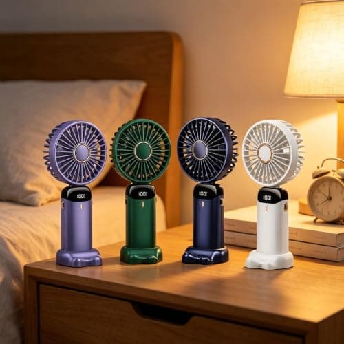 Portable Handheld Rechargeable Fan, Lavender — view 4