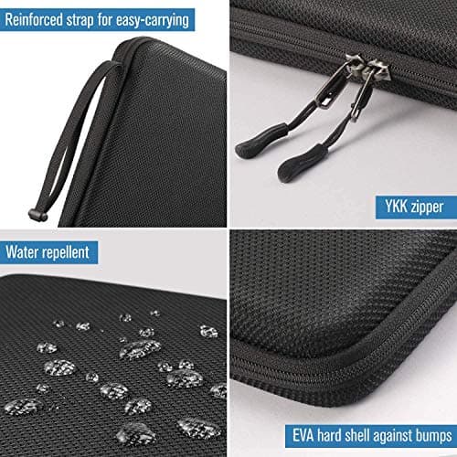 FINPAC Hard Portfolio Sleeve Case for 11-inch iPad Air (M2) 2024, Pro (M4), Pro 11, 10.9" Air 5/4, iPad 10th Gen, 10.2" 9th/8th/7th, Tablet Carrying Bag with Accessory Pocket, Black — view 5