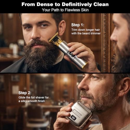 Foil Shaver Full Metal Body Upgraded 5 Floating Blades 14000 RPM Magnetic Levitation Motor Electric Foil Shaver Razor for Men,IPX7 Waterproof Wet/Dry,Pocket-Size Razor for Travel with Trimmer — view 5