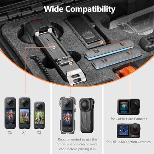 AMAZEAR Hard Case for Insta360 X6 X5 X4 Air Accessories, Black — view 3