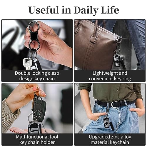 Thinp 2 Sets Key Chains for Car Keys, Detachable Key Ring Quick Release Keychain with 4 Key Rings Heavy Duty Car Key Organizer Key Chain Holder Clip for Men and Women — view 5