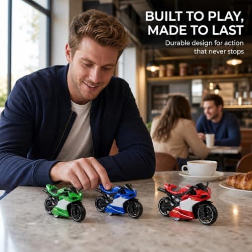 Dfiupdn 3-Pack Mini Motorbike Model Set, Dirt Bikes Model — view 6