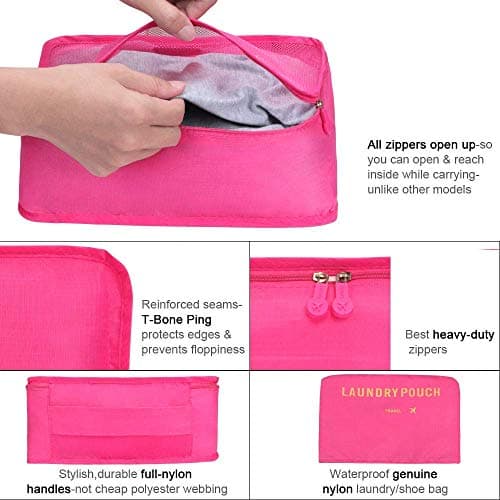 Vicloon Multifunction Packing Cubes - 8 PCS Organizer Packing Bags for Suitcase, Travel Essentials with Shoe Bag, Storage Accessories — view 2