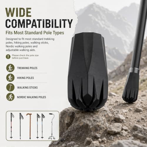 Limiebllu 6 Pcs Hiking Poles Rubber Buffer,11mm Walking Pole Rubber Tips — view 3