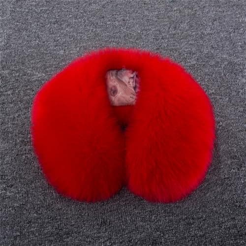 Momolaa Clearance Faux Fur Collar Hood Collar Scarf Shawl Stole Neck Warmer -Women's Faux Fur Collar Scarf Wrap Cold Winter Neck Warmer Red — view 3