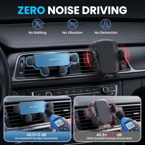AIYEEN Little One Pro Car Phone Holder for Vent, Mini One-Hand Car Mount with Eagle Clip, Zero Noise Phone Cradle for Car, 360° Rotation Compatible with iPhone Samsung Android 4.7-6.7" (Blue) — view 6
