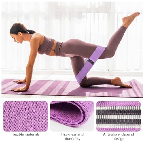 flintronic Fabric Resistance Bands, Exercise Bands Set of 3, Non-Slip Booty Bands with 3 Resistance Levels, Workout Fitness Bands for Hips & Glute, Women/Men/Beginners/Yoga, Strength Training — view 3