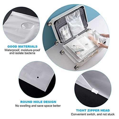 OSDUE Reusable Ziplock Bags,25 Pcs Travel Clothes Storage Bags, Plastic Hospital Bag Frosted Ziplock Seal Bag for Home School Trip Hospital, 5 Sizes — view 3