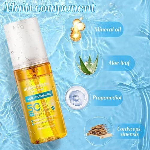 SPF 50+ PA++++ Sunscreen Oil Spray for Face & Body, 100ml — view 5