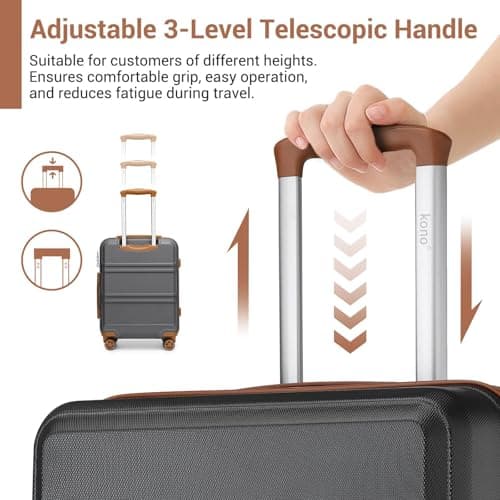 Kono Medium Suitcase with TSA Lock, Lightweight Hard Shell Checked Luggage — view 6