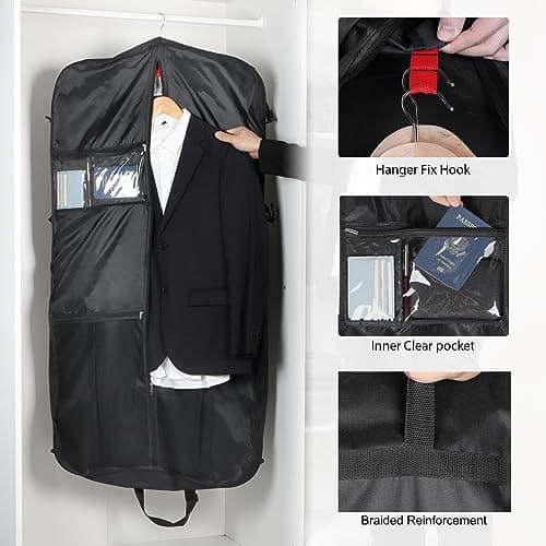 Univivi Suit Bags for Men, Suit Carrier for Travel, 48in Garment Bag, Black — view 3