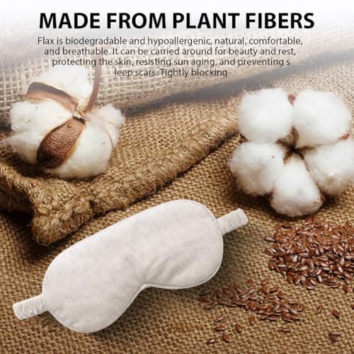 Sleeping Mask, Eye Masks for Sleep, Beige Organic Cotton Sleep Mask Lightweight and Comfortable Elastic Eye for Nighttime Sleeping, Traveling Suitable for Men Women, Cotton — view 2