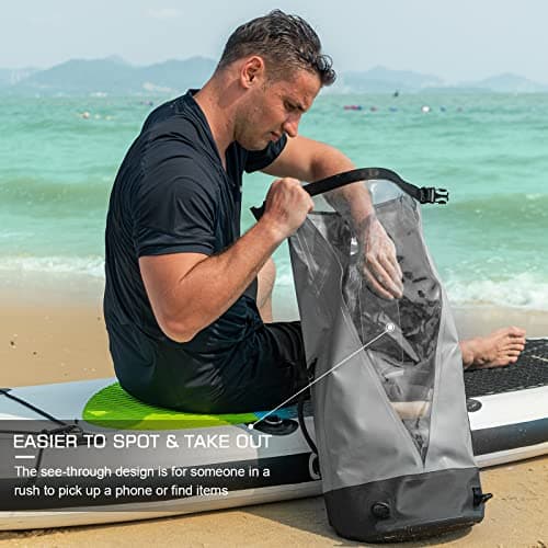 Dry Bag Upgraded 45L/40L/30L/20L Multifunction Waterproof Bag Dry Sack with Phone Dry Bag or Shoulder Pads, Perfect for Paddleboarding/Kayaking/Canoeing/Camping/Fishing/Swimming/Rafting — view 2