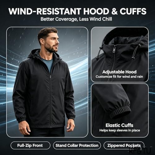 Waterproof Jacket Packable Packaway Hood Lightweight Waterproof Jacket — view 6