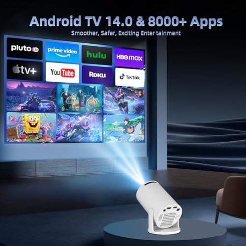 HY300Pro+ 2026 Ultra Smart Projector Built-in Android 14 Apps,12000 Lumens — view 6