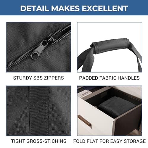 INFANZIA 36L Long Duffel Bag- 45 Inch Tripod Carrying Case Bag with Upgraded Zipper, Foldable Storage Bag for Fishing Pole, Tripod, Tent, Microphone Stands, Sturdy & Water Resistant, 45x7x7 in, Black — view 4