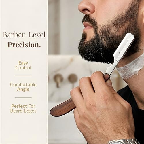 Cut Throat Razor for Men - Single Blade Razor Wet Shave - Black & Gold — view 5