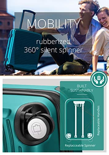 HAUPTSTADTKOFFER - MITTE - Medium Sized Hard Shell Suitcase, Expandable Check-in Luggage, TSA, 4 Double Spinner, 69 cm, 93 L, Turquoise — view 5