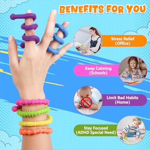 Jovicos 6 Pack Fidget Toys Textured Stretchy Sensory Stick, Sensory Toys — view 2