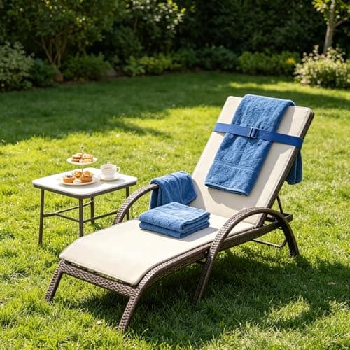 4 Pcs Towel Bands for Sun Loungers,Sun Loungers Towels Band,Elastic Towel Straps,Beach Towel Bands for Sun Loungers,for Pool Beaches and Outdoor Use — view 4