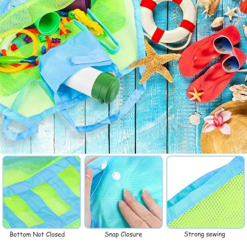 Svalor 1 Pcs Beach Toys Bag, Large Beach Bag,Foldable Mesh Beach Bags — view 4