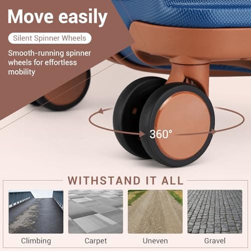 British Traveller Cabin Suitcase, Lightweight Carry On Luggage,4 Wheels — view 3