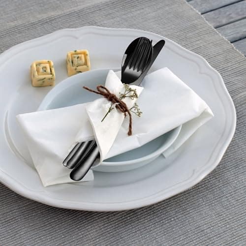 MURRI&MURRDI Stainless Steel Cutlery Set for 1, Reusable Flatware Set with Case, Cutlery Set for Work Stainless Steel Knife Fork Spoon Set 3 Piece (3 Black) — view 4