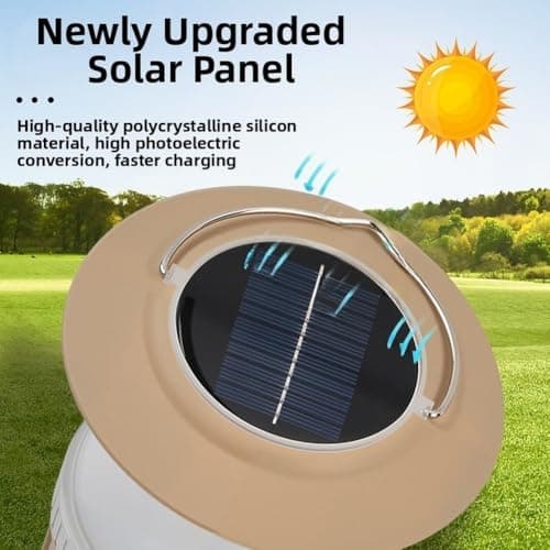 Rechargeable Solar Camping Lantern Led Hand Crank Light With Hook — view 2